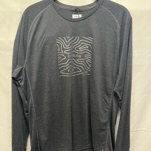 *NWT* Men’s prAna Mission Trail LS Tee - Size L - Black Heather Topo